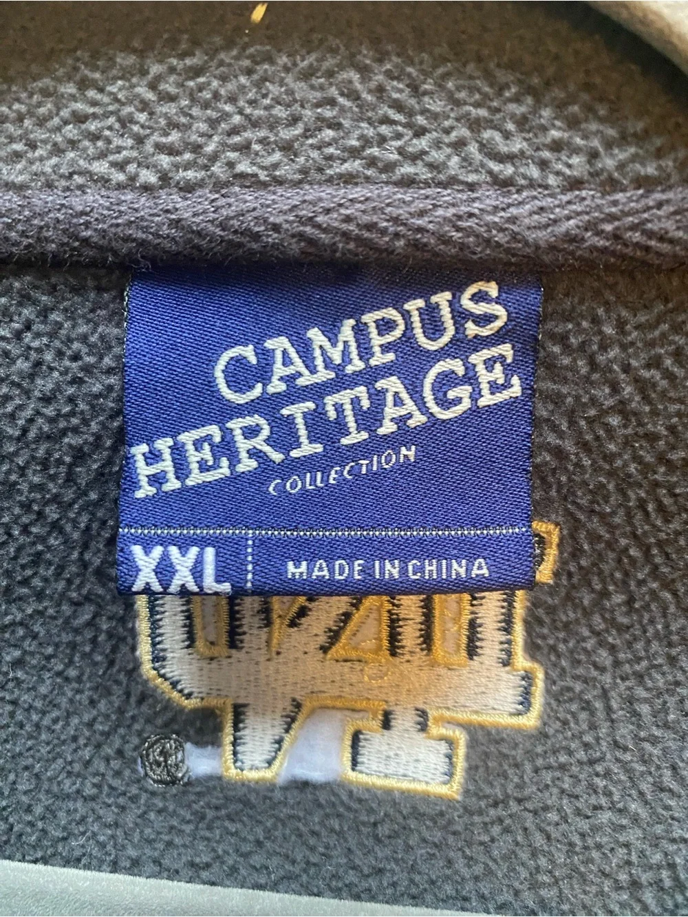 Notre Dame Campus Heritage Charcoal and Navy fleece Quarter-Zip Pullover